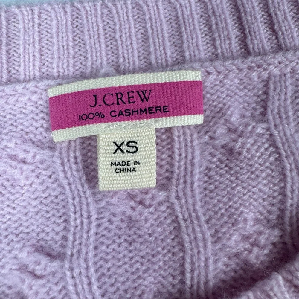 J.Crew‎ Sweater Women XS Pink Purple Ombre Cashmere Cable Knit Crewneck Limited